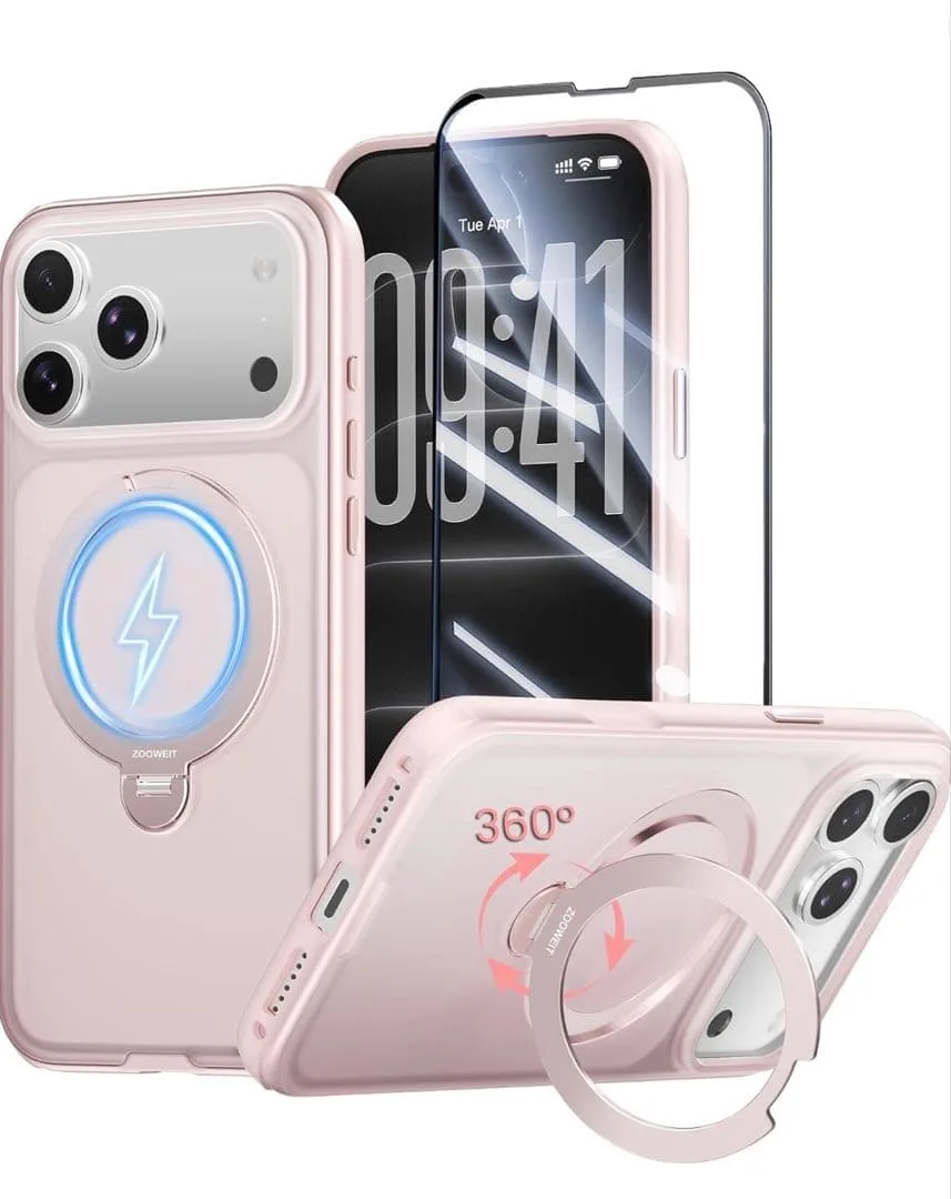 iPhone 18 pro/17pro用ケース スタンド付き ガラスフィルム搭載