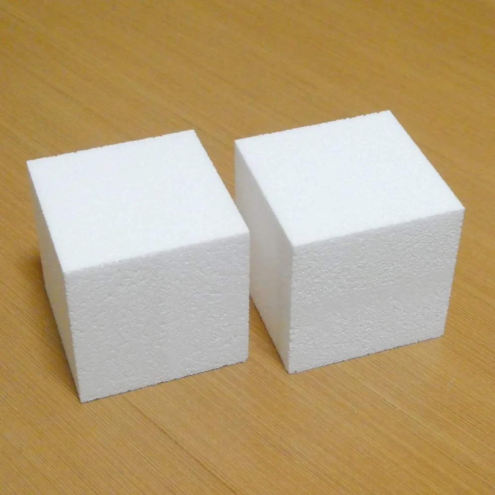 高密度発泡スチロール キューブ 2個セット 造形用 10cm×10cm×10cm