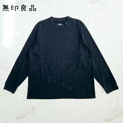 無印良品 コットンTシャツ(XL)クルーネック シンプル 長袖 メンズ 無地