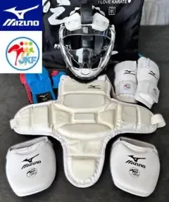 全空連 MIZUNO 空手防具セット メンホー 胴当て 拳サポ 足(スネ、甲)