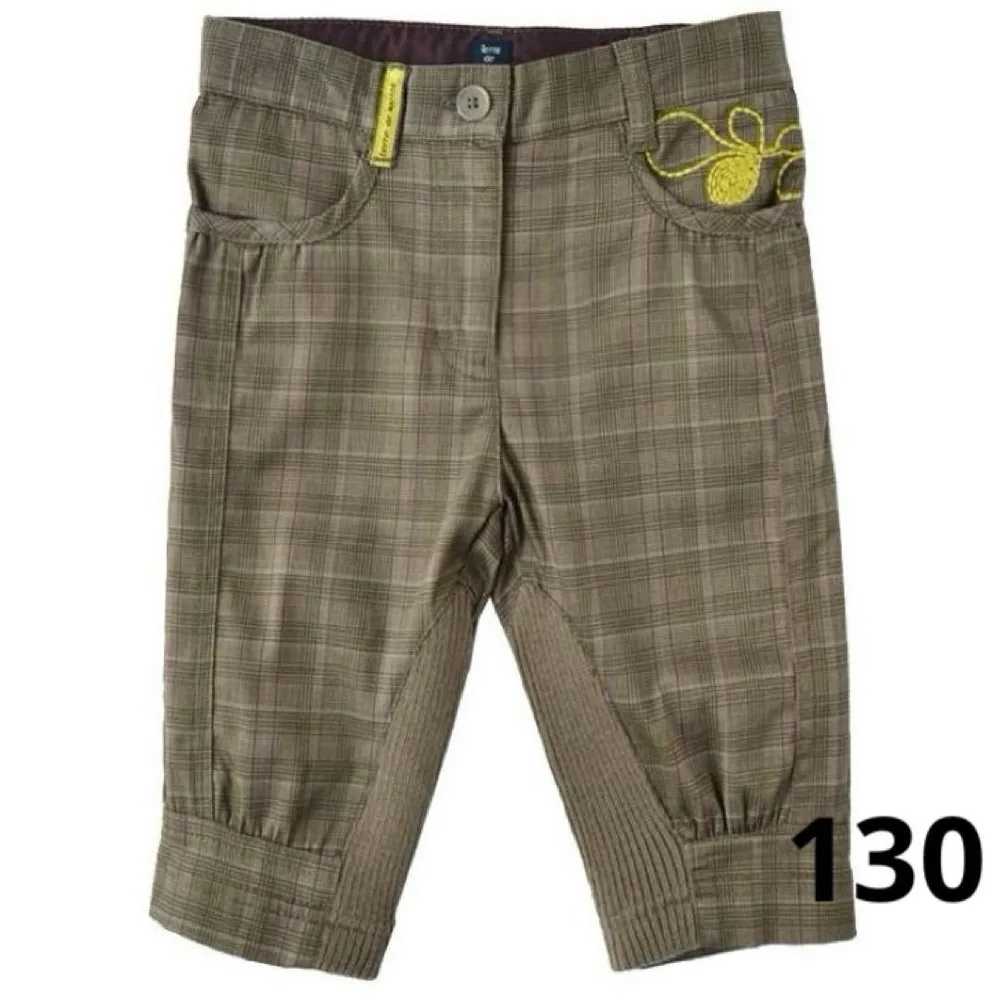 新品 Terre de marins チェック 6部丈パンツ 130cm