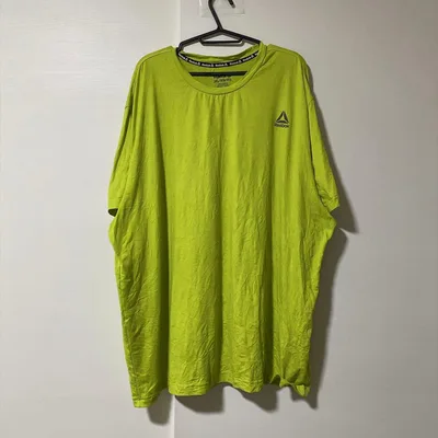 リーボック Tシャツ クルーネック 半袖 無地 4L 黄 ポリエステル スポーツ