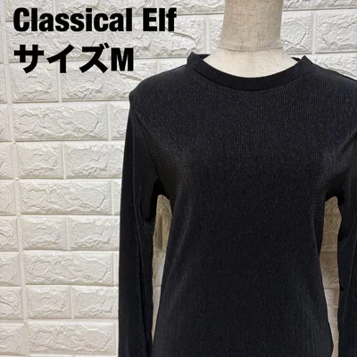 Classical Elf ブラック 細リブ長袖カットソー M 秋冬【3104】