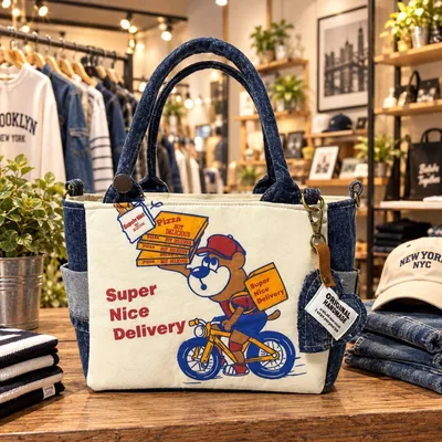 ハンドメイド バッグ デニムバッグ トートバッグ
