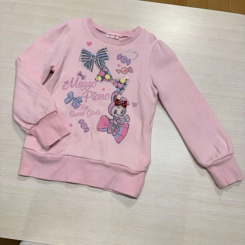 メゾピアノ トップス トレーナー 長袖 ピンク ベリエちゃん 130
