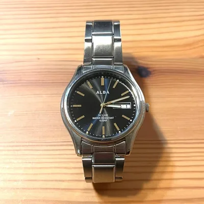 SEIKO セイコー ALBA アルバ 電波ソーラー 腕時計 AEFD540 黒