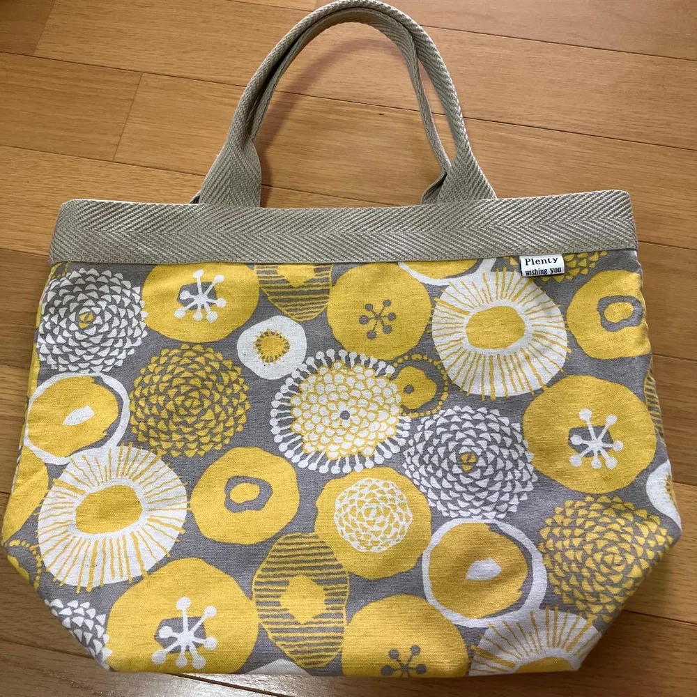 ハンドメイド 北欧風花柄トートバッグ