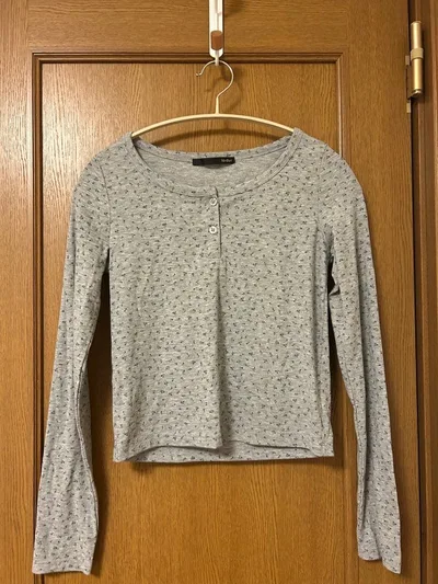 Heather 花柄 ヘンリーネック 長袖カットソー
