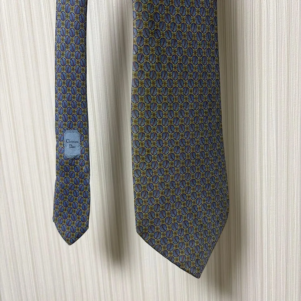 美品 Christian Dior ネクタイ ブルー系 総柄