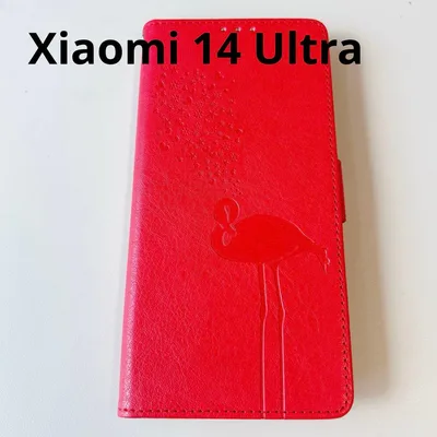 Xiaomi 14 Ultra スマホケース 手帳型 赤 カバー