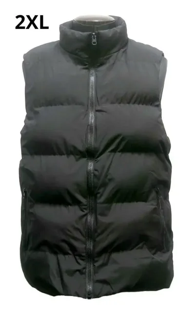 2XL ベスト 中綿 黒 ブラック ジップアップ ハイネック ブルゾン モード