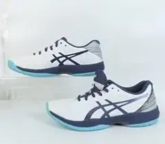 ASICS テニスシューズ ホワイト ネイビー メンズ