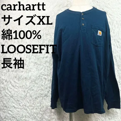 Carhartt カーハート 長袖 ヘンリーネック シャツ ネイビー ブルー