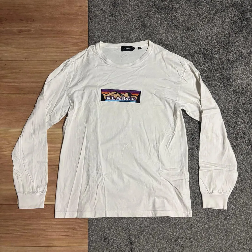 【人気デザイン】XLARGE マウンテンロゴ ロンT Lサイズ ホワイト