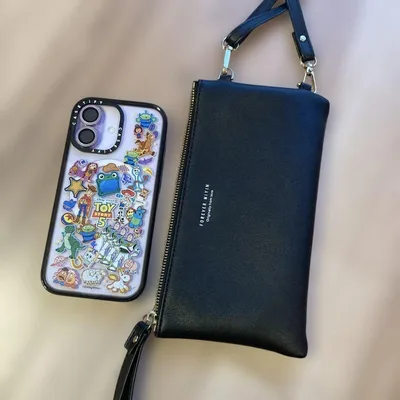 iPhoneケース ストラップ付きポーチ