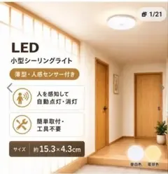 LED小型シーリングライト 人感センサー付 薄型