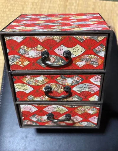 和柄 3段 小引き出し 小物入れ レトロ