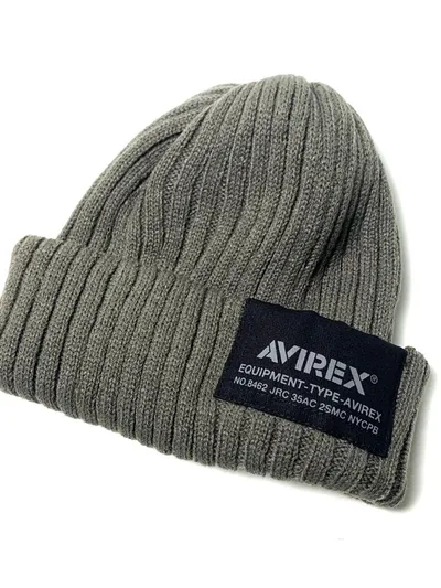 AVIREX ニット帽 14852900 (カーキグレー)
