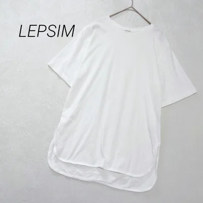 レプシィム レディース 半袖 Tシャツ カットソー 白 ラウンドヘム シンプル