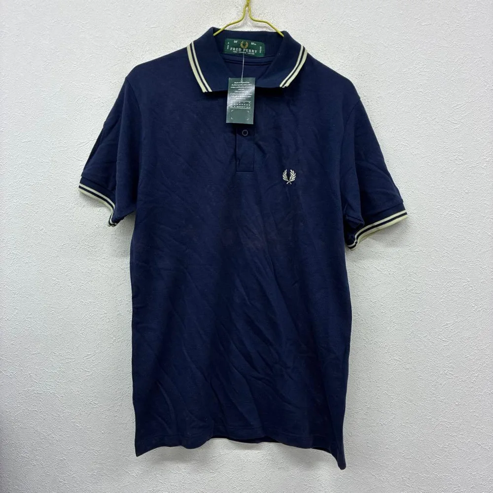 FRED PERRY ポロシャツ ネイビー 38インチ △15