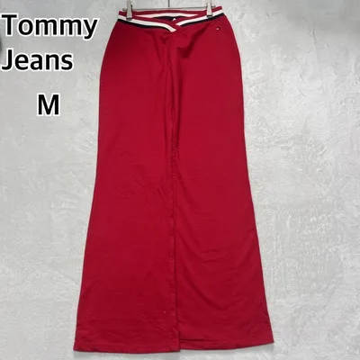 トミージーンズ スウェットフレアパンツ レッド M ストレッチ i6756