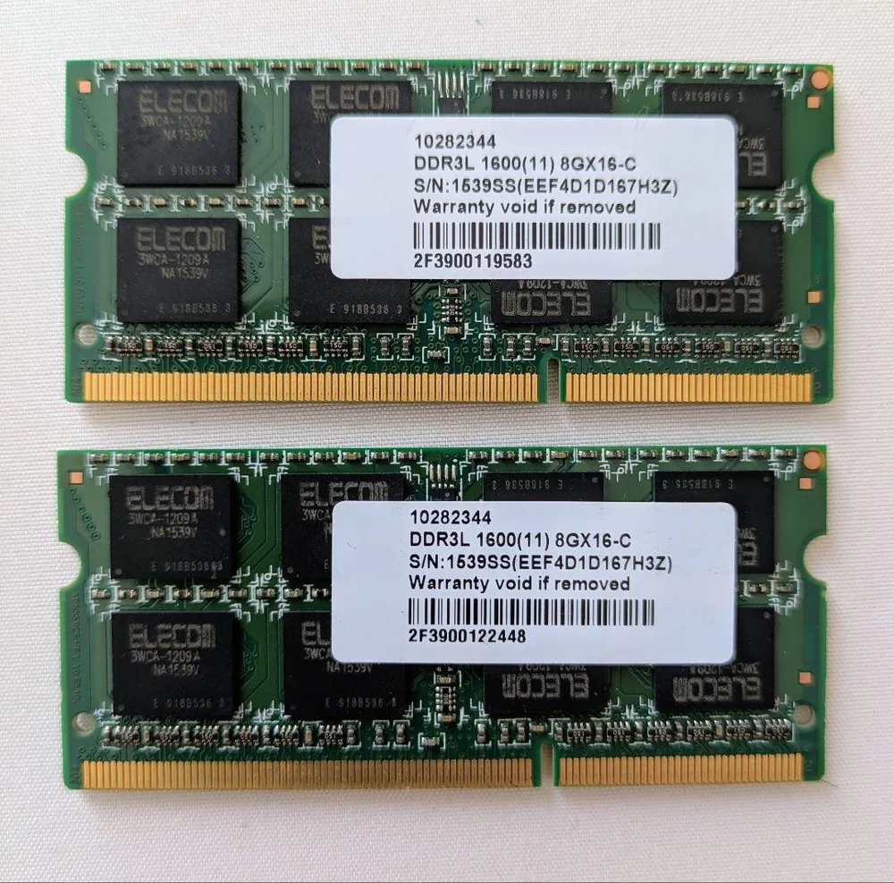 ELECOM DDR3L 1600 8GB メモリー 2枚セット