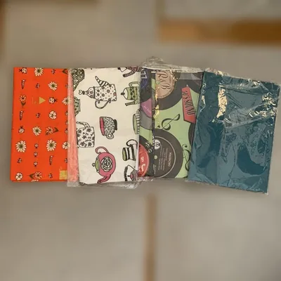 生地4点まとめ レトロ柄 レコード 花柄 ハンドメイド