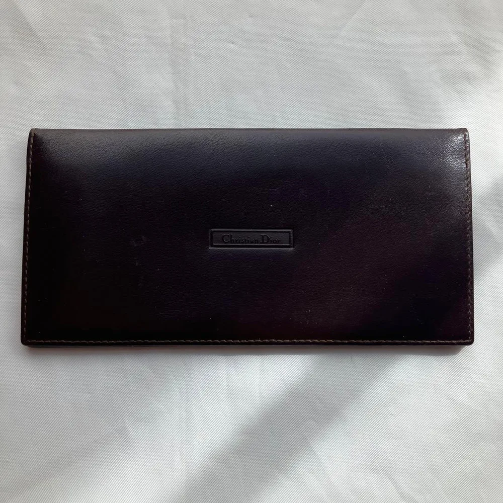 Christian Dior オールドディオール 札入れ ダークブラウン レザー