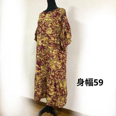 着物リメイク 古典柄の小紋のふわっとワンピース