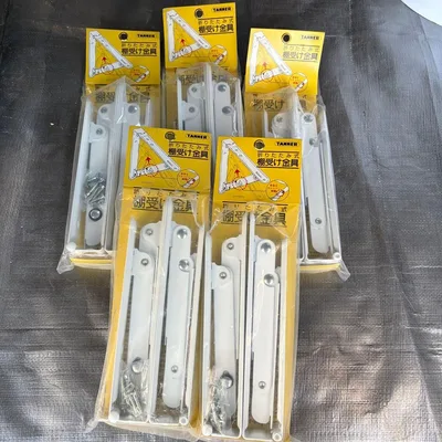 折りたたみ式棚受け金具 ホワイト 5本セット