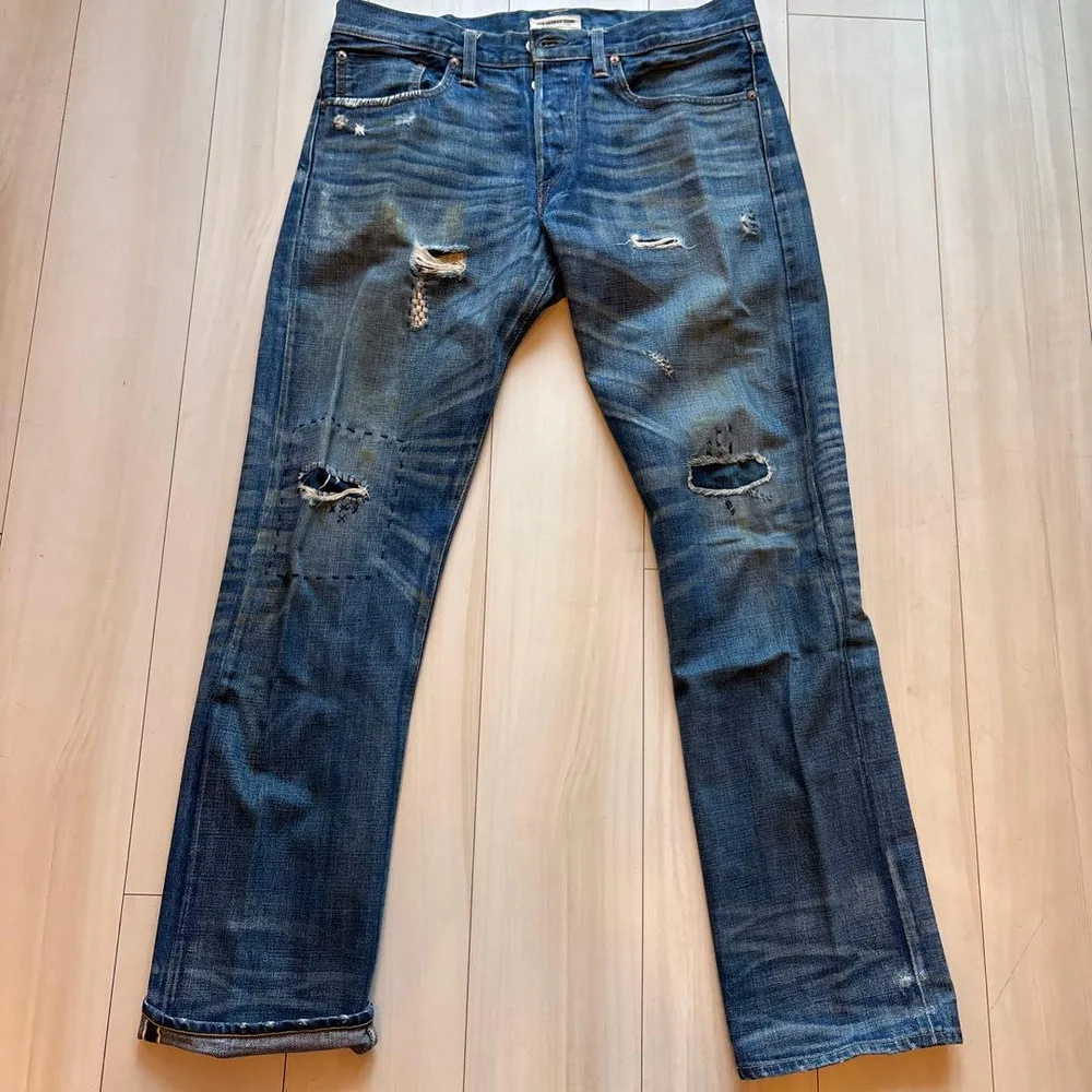 RON HERMAN DENIM ダメージブルーデニム 33 x 32
