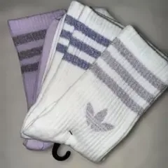 adidas レディース ソックス 3足セット ラメ入り(22〜24)