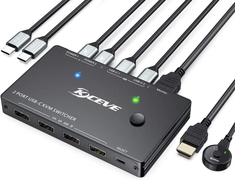 KCEVE KVMスイッチ USB3.0 KVM切替器 2入力1出力