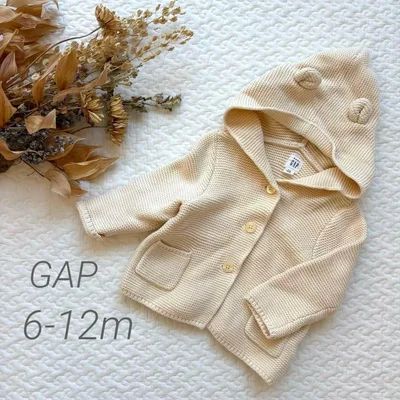 baby GAP くま耳 ニットカーディガン アイボリー 6-12months