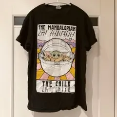 マンダロリアン クルーネック 半袖 プリント Tシャツ M 黒 綿 カジュアル