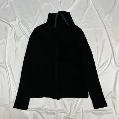 vintage asymmetry high neck zip knit