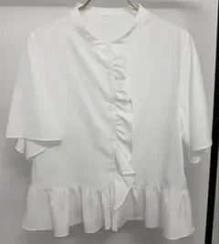 アストリアオディール フリルノーカラーシャツブラウス