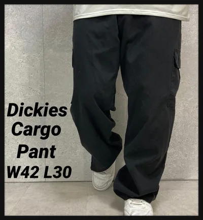 ディッキーズ ブラックチノパン カーゴパンツ ビックサイズW42 L30
