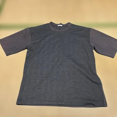 GUメンズ 半袖Tシャツ グレーチェック柄 L