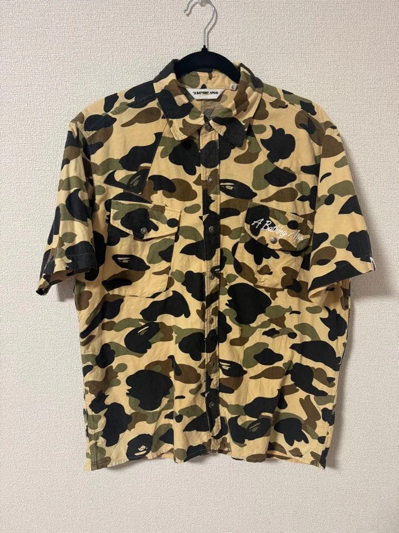 A BATHING APE カモフラ 半袖シャツ Lサイズ