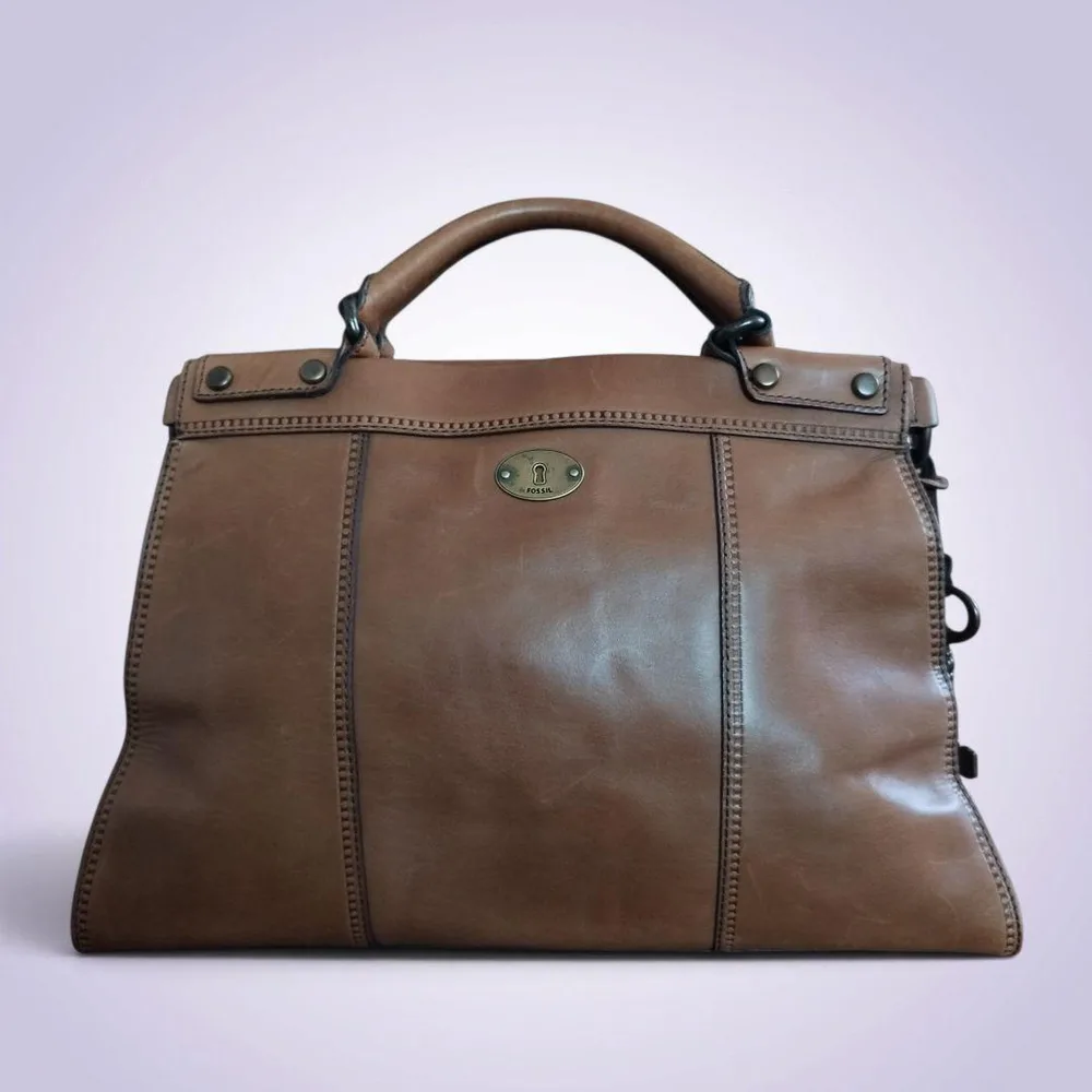 フォッシル 2way レザー ハンドバッグ ショルダーバッグ 鍵チャーム