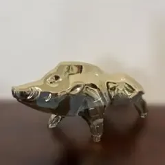 バカラ Baccarat ゴールド イノシシ/置物 美品 小物