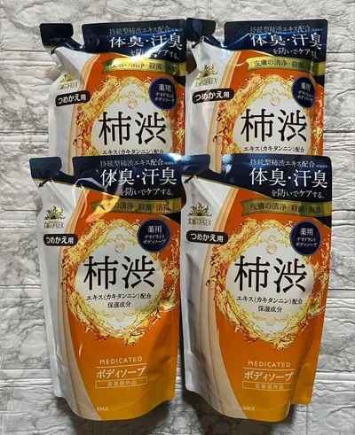 【4個】薬用太陽のさちEX 柿渋ボディソープ つめかえ用 体臭予防 汗臭予防