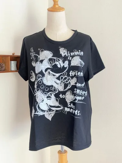 ディズニー ミニーマウス 半袖Tシャツ ブラック
