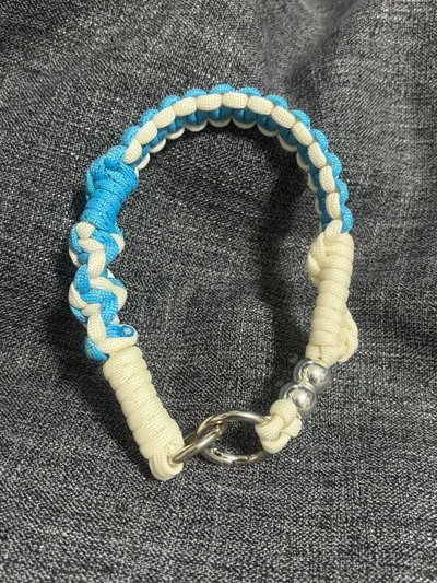 パラコード ハンドストラップ Blue White