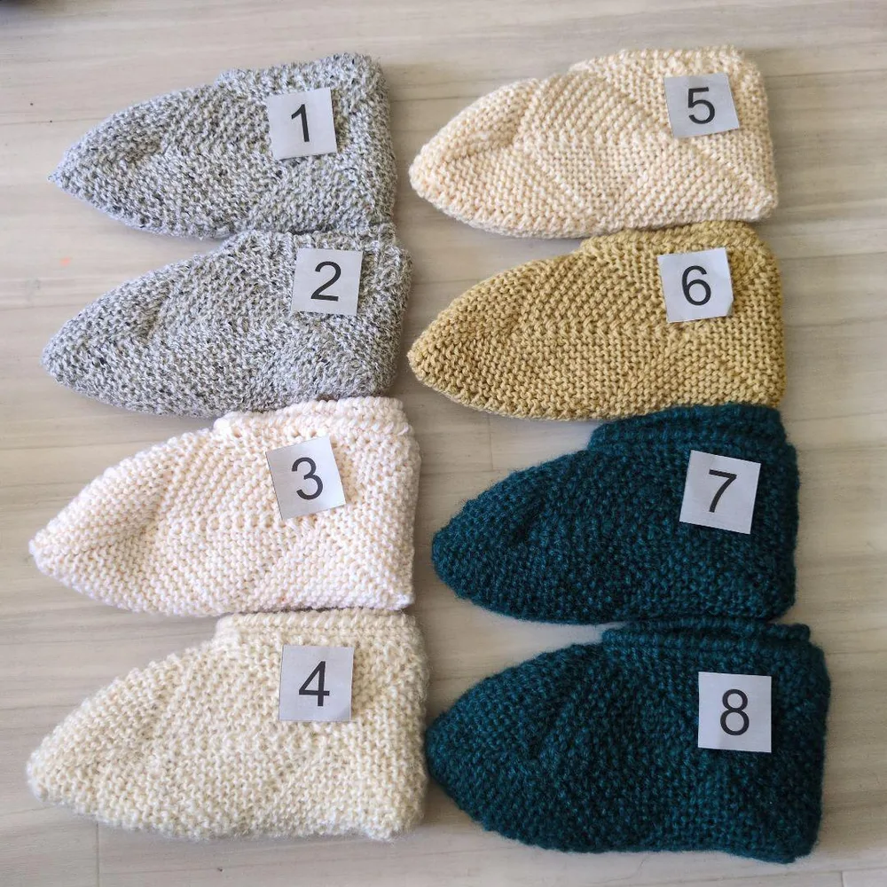 新品 ハンドメイド 手編み 靴下カバー 毛糸靴下 3足
