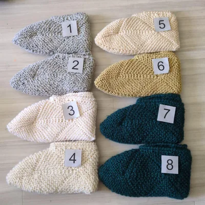 新品 ハンドメイド 手編み 靴下カバー 毛糸靴下 3足
