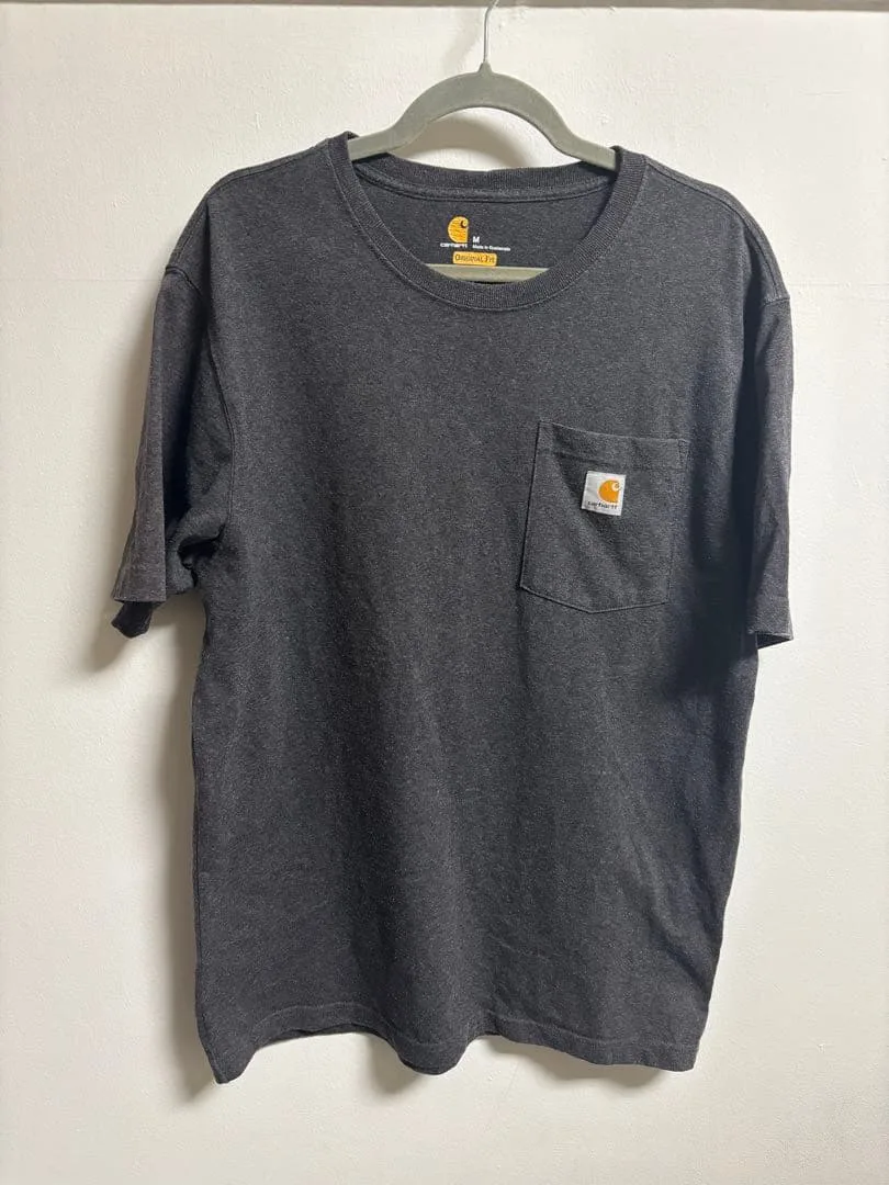 Carhartt ポケット付き半袖Tシャツ チャコールグレー Mサイズ