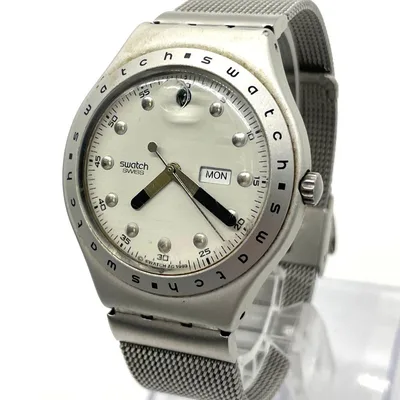 SWATCH スウォッチ アルミニウムデイト メッシュベルト 時計