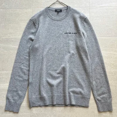美品*セオリー カシミヤ100% クルーネック ニット グレー